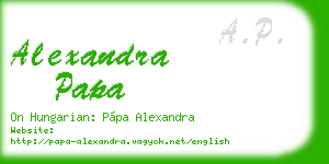 alexandra papa business card